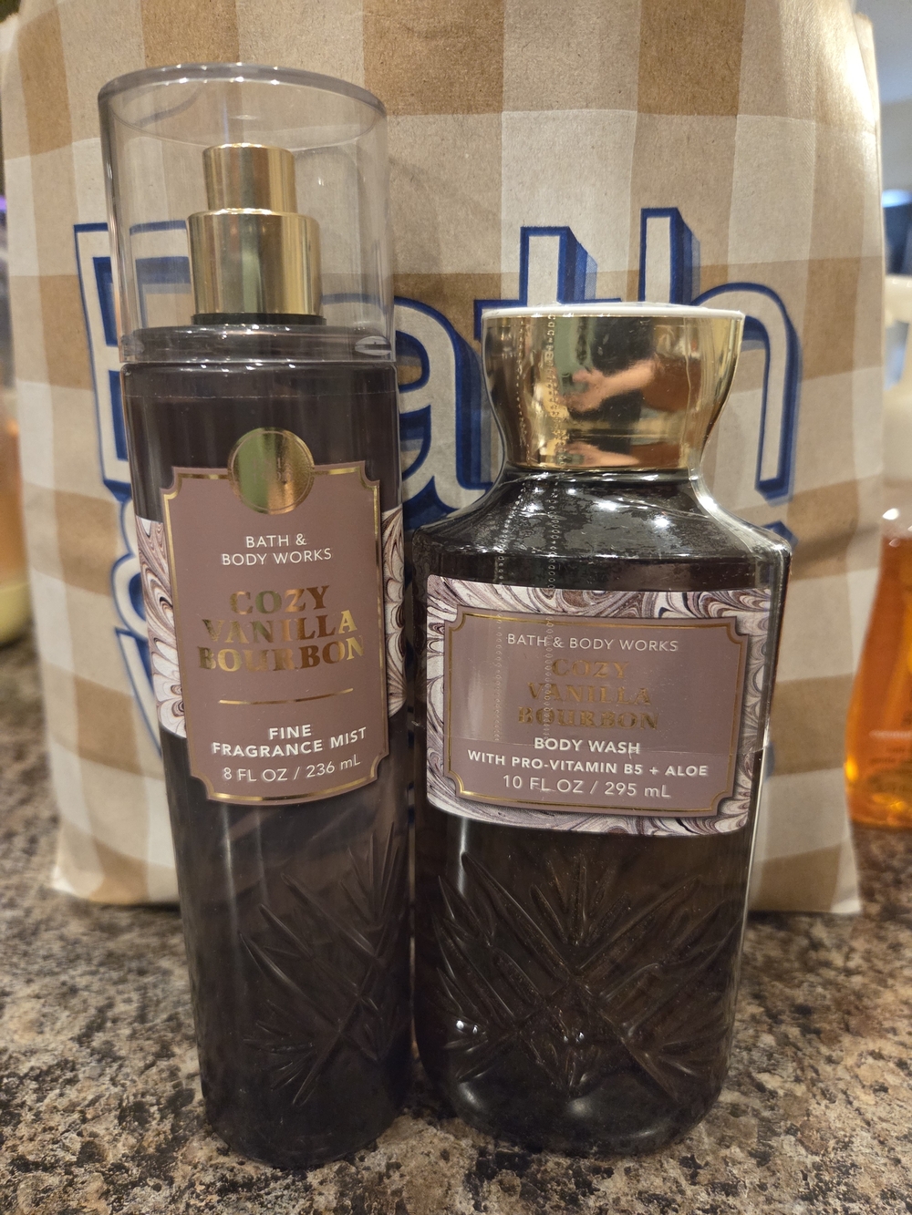 Bath & Body Works Cozy Vanilla Bourbon Fine Fragrance Mist & Body Wash - Brown